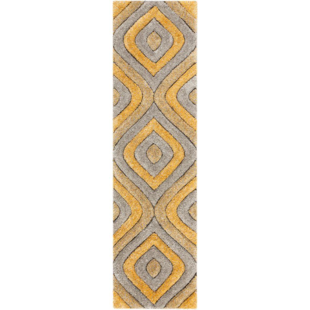 Malibu Yellow Modern 3D Textured Shag Rug SF-11