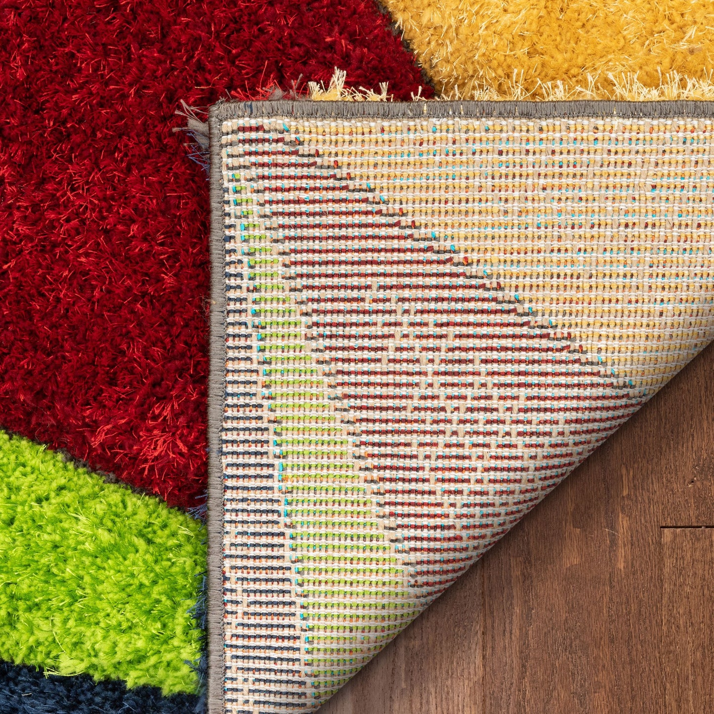 Rialto Modern Geometric Shag Multi 3D Textured Thick & Soft Shag Rug SF-121