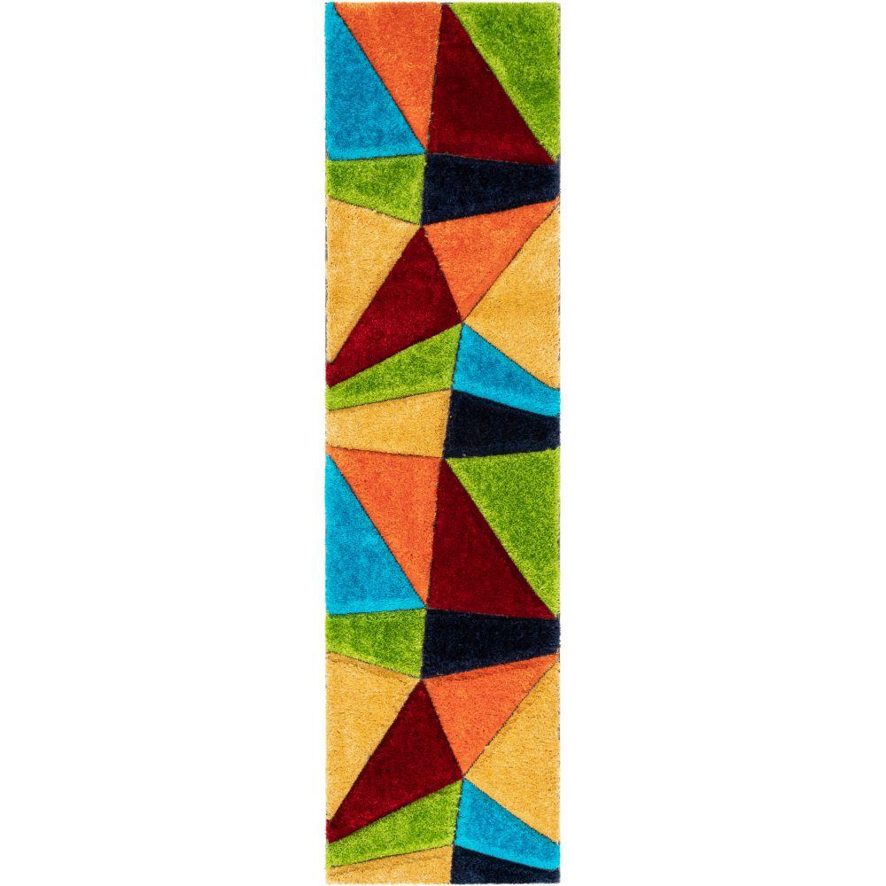 Rialto Modern Geometric Shag Multi 3D Textured Thick & Soft Shag Rug SF-121