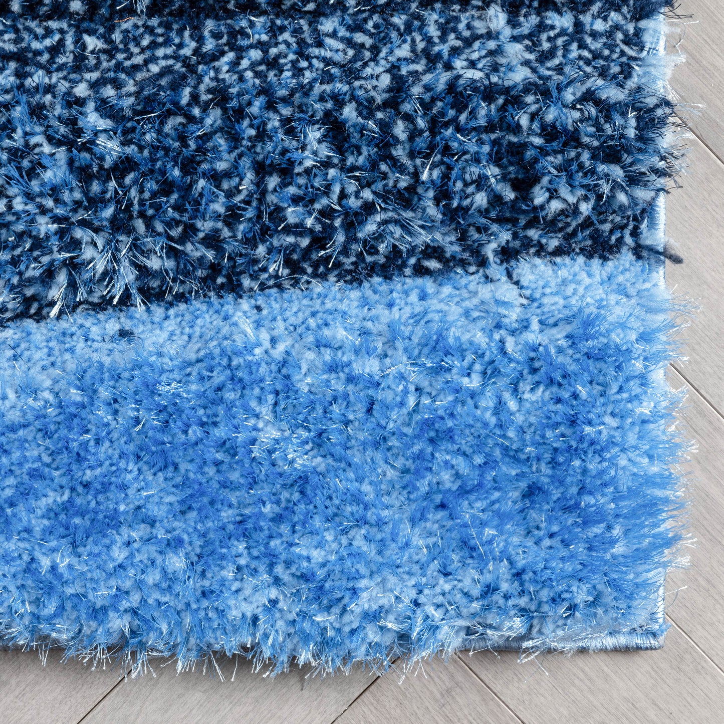 Apallo Modern Geometric Light Blue 3D Textured Thick & Soft Shag Rug SF-146
