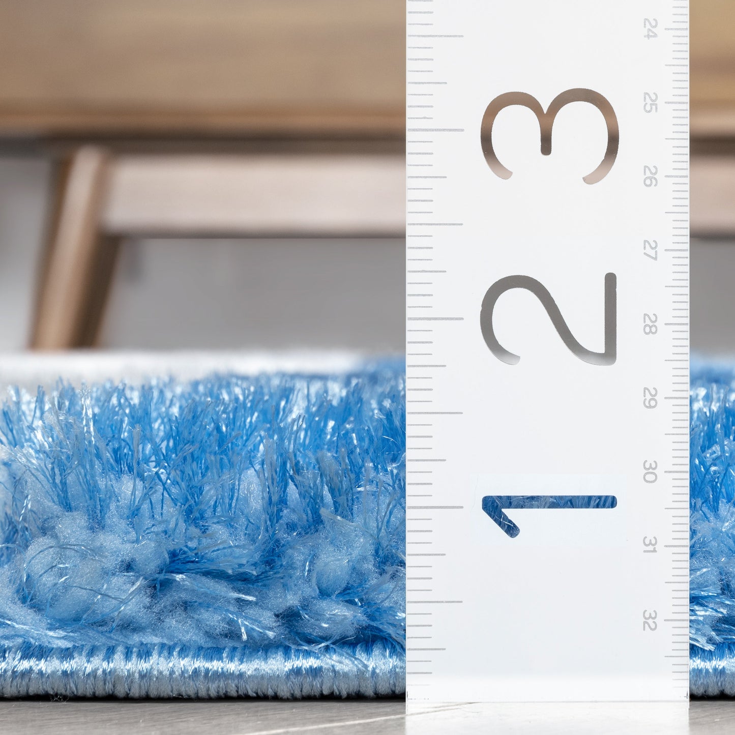 Apallo Modern Geometric Light Blue 3D Textured Thick & Soft Shag Rug SF-146