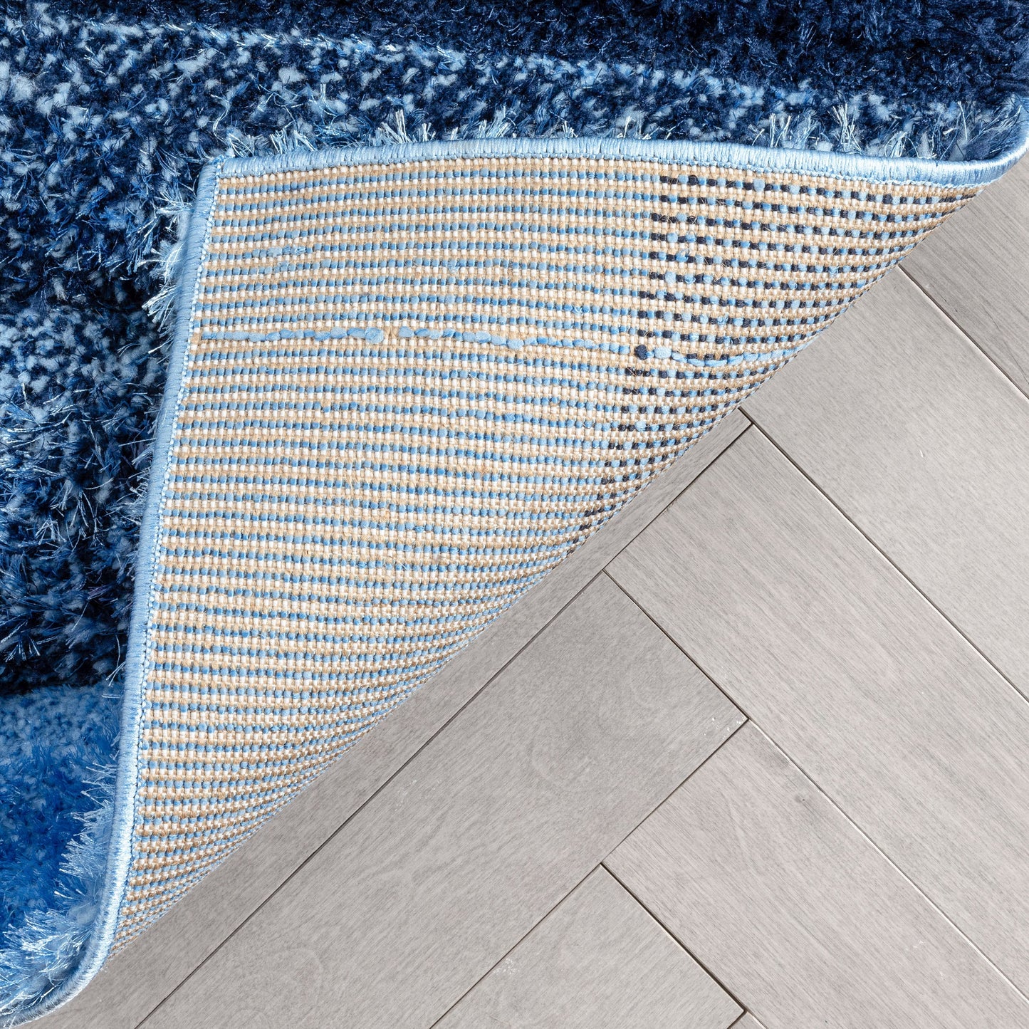 Apallo Modern Geometric Light Blue 3D Textured Thick & Soft Shag Rug SF-146