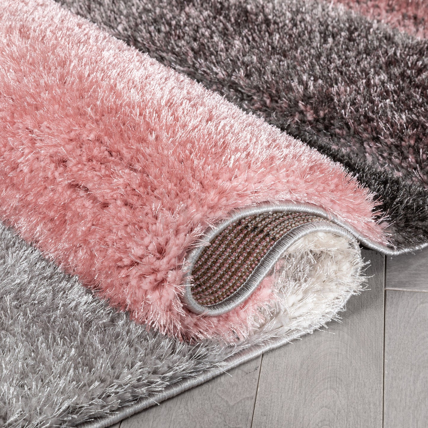 Apallo Modern Geometric Blush 3D Textured Thick & Soft Shag Rug SF-149