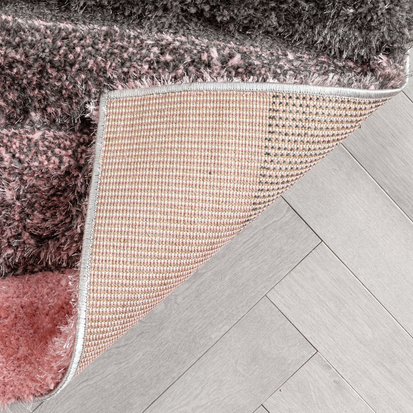 Apallo Modern Geometric Blush 3D Textured Thick & Soft Shag Rug SF-149