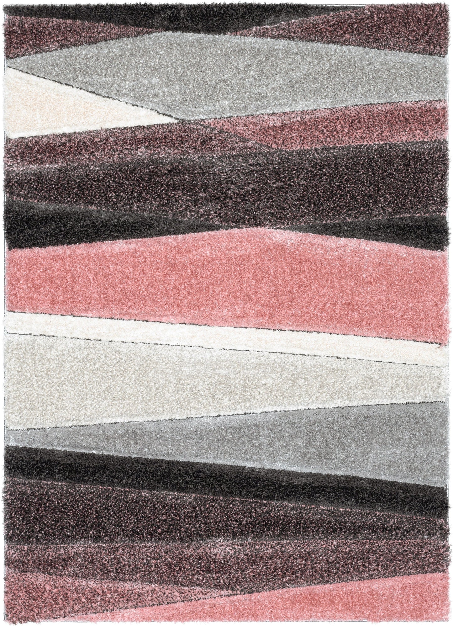 Apallo Modern Geometric Blush 3D Textured Thick & Soft Shag Rug SF-149