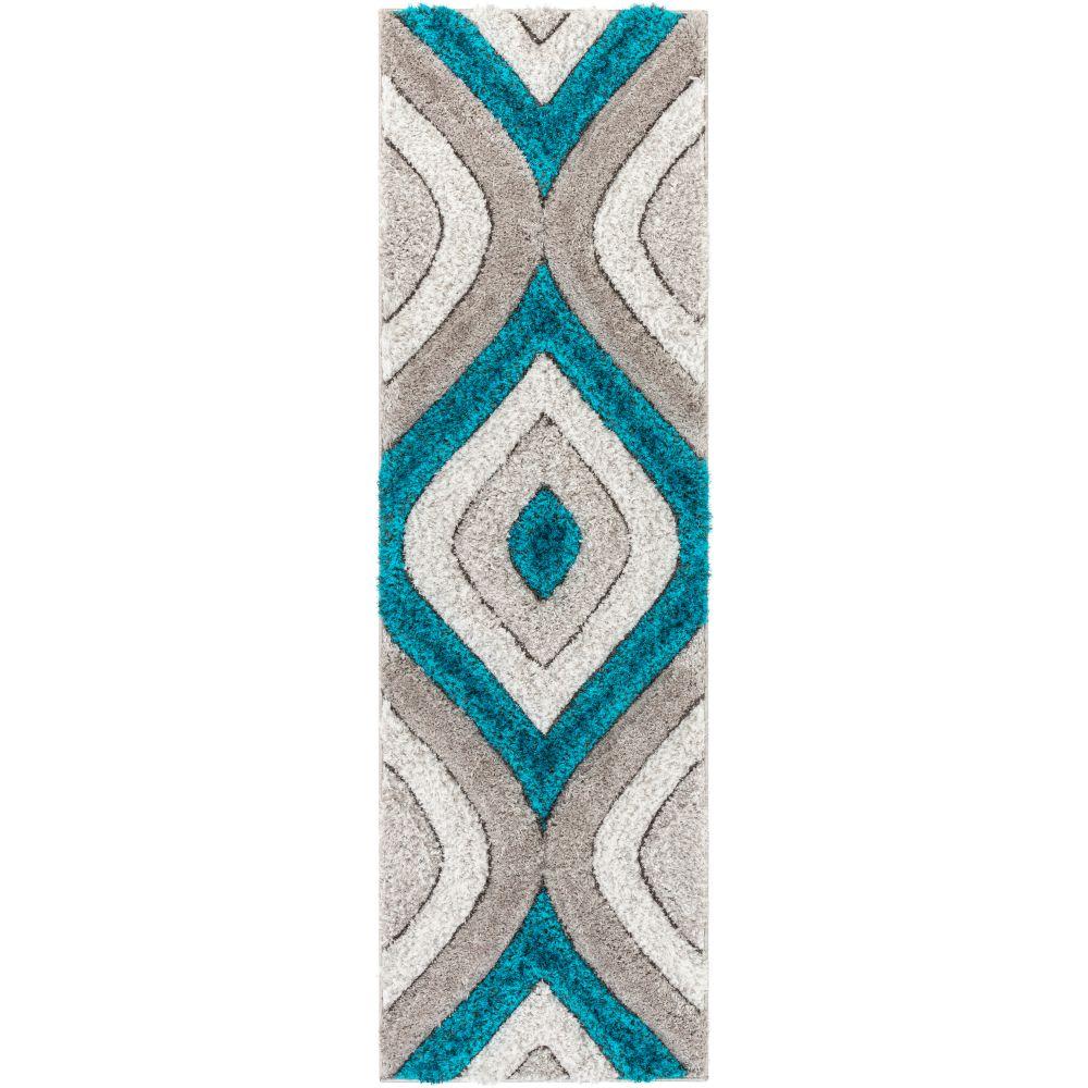 Malibu Blue Modern 3D Textured Shag Rug SF-14