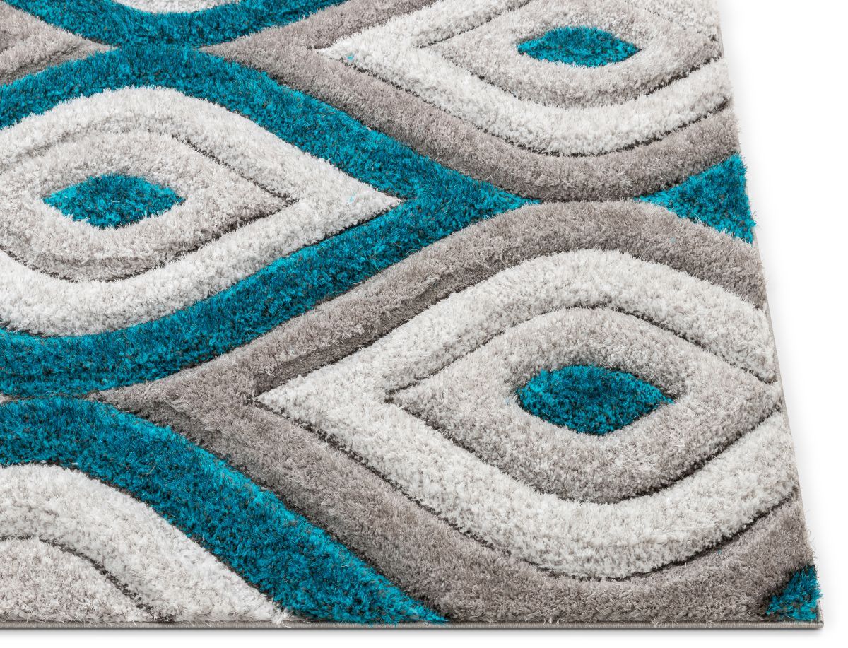 Malibu Blue Modern 3D Textured Shag Rug SF-14