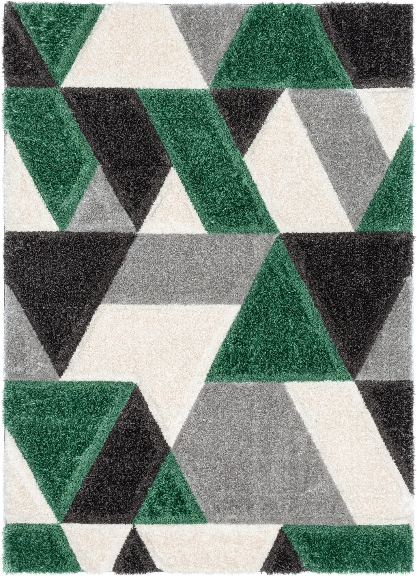 Holland Modern Geometric Green 3D Textured Thick & Soft Shag Rug SF-155