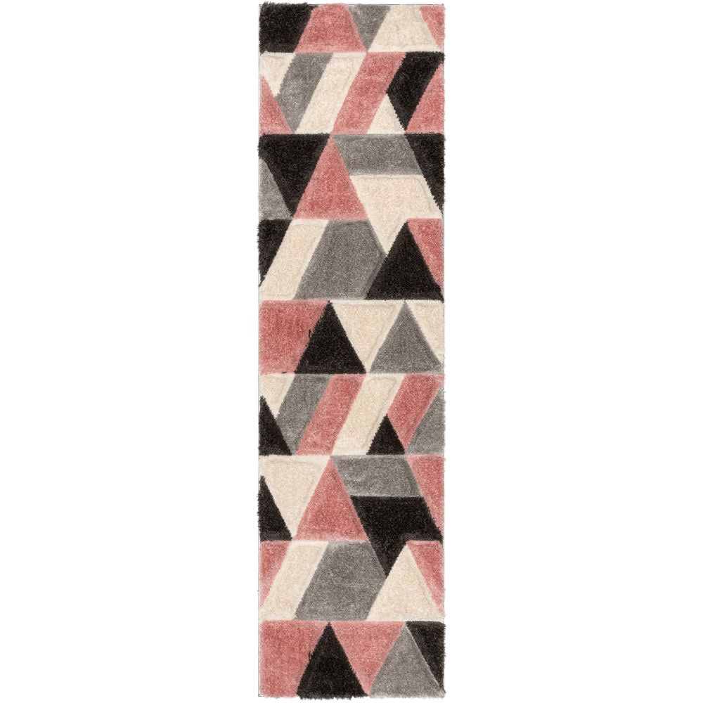 Holland Modern Geometric Blush 3D Textured Thick & Soft Shag Rug SF-159