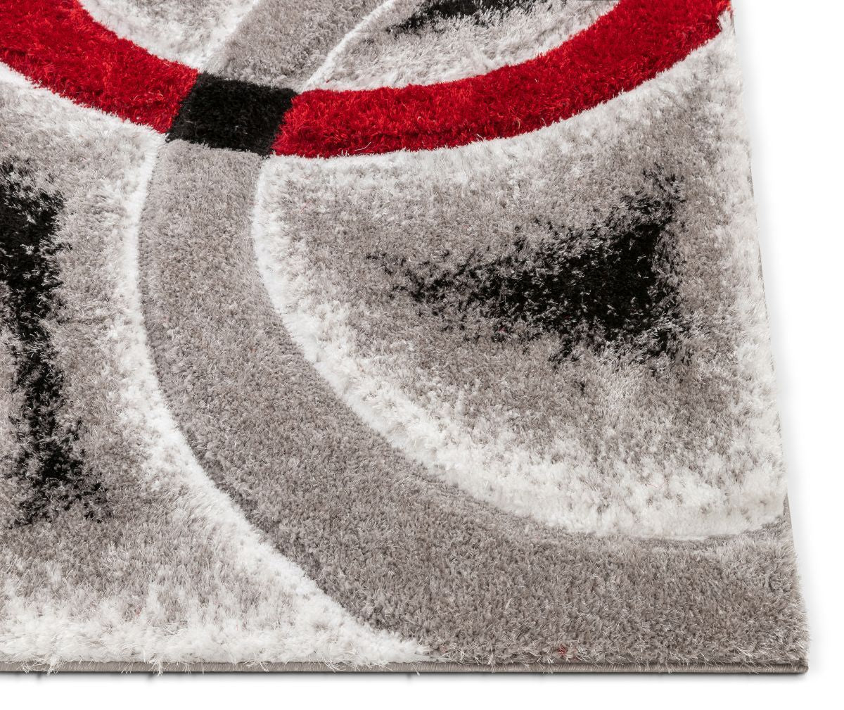 Oahu Red Modern Geometric 3D Textured Shag Rug SF-20