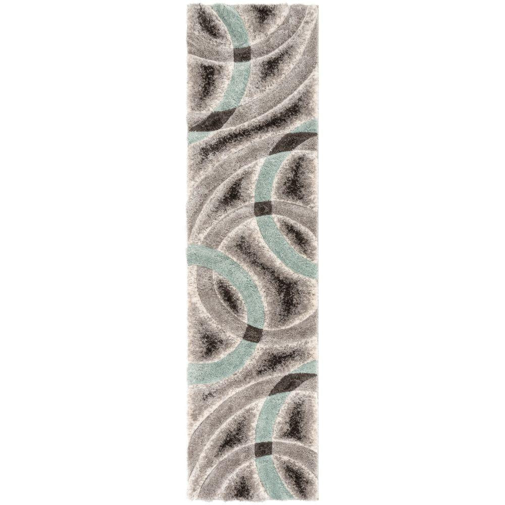 Oahu Blue Modern Geometric 3D Textured Shag Rug SF-24