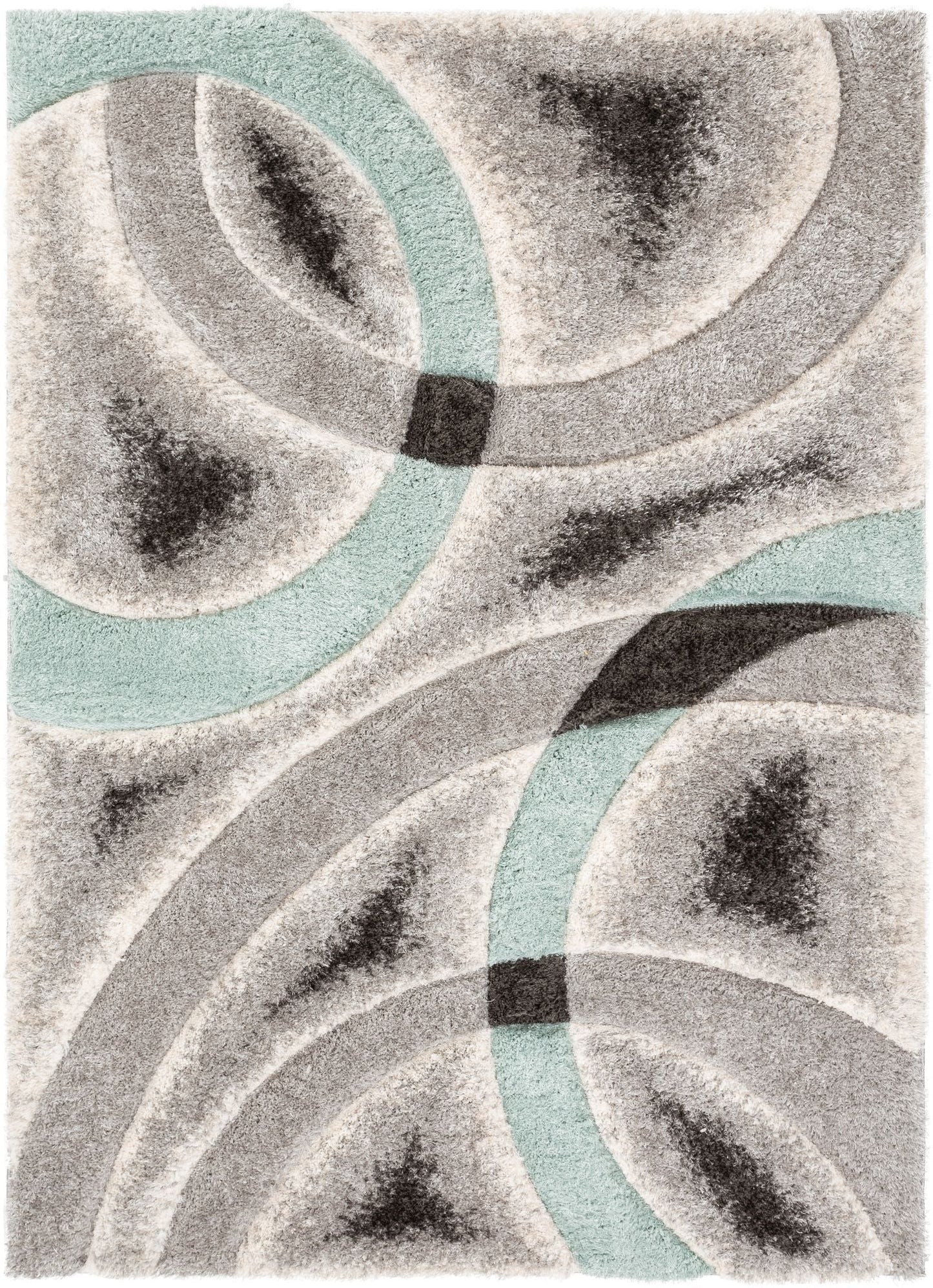 Oahu Blue Modern Geometric 3D Textured Shag Rug SF-24