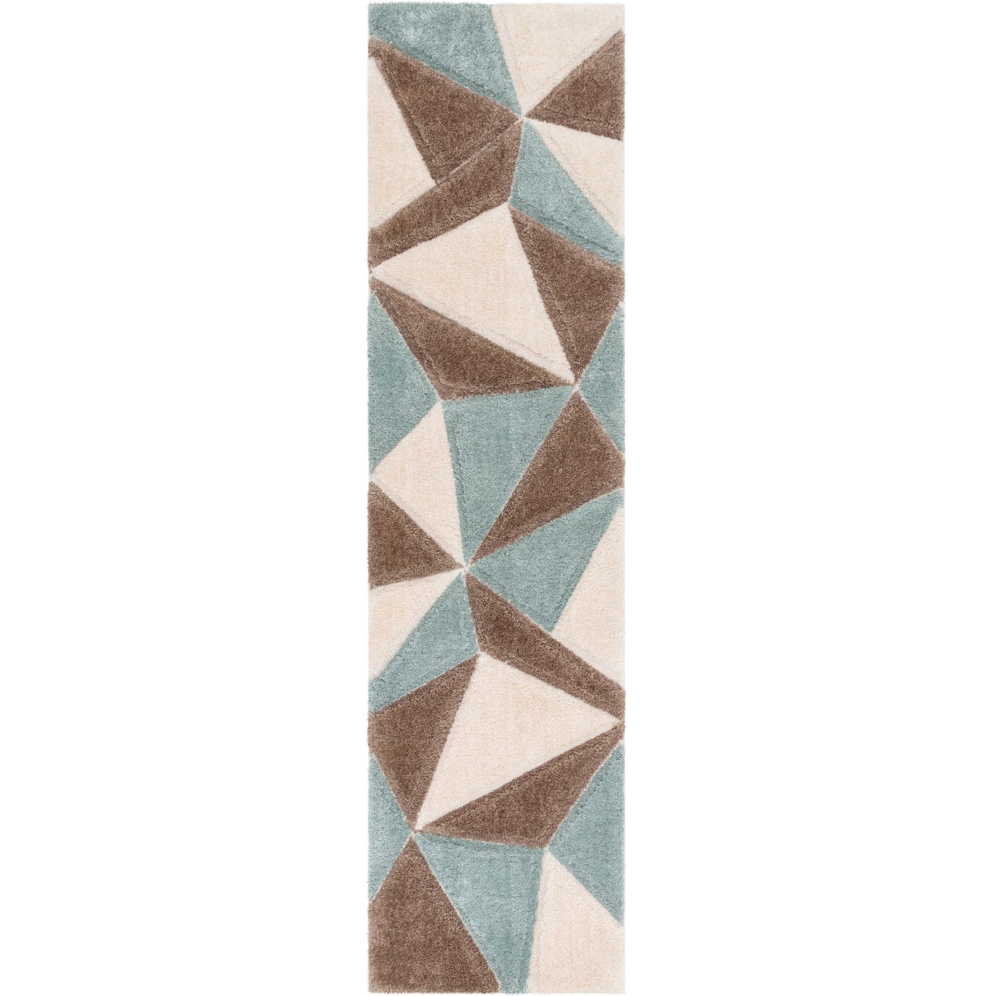 Venice Ivory Modern Geometric 3D Textured Shag Rug By Chill Rugs SF-42-