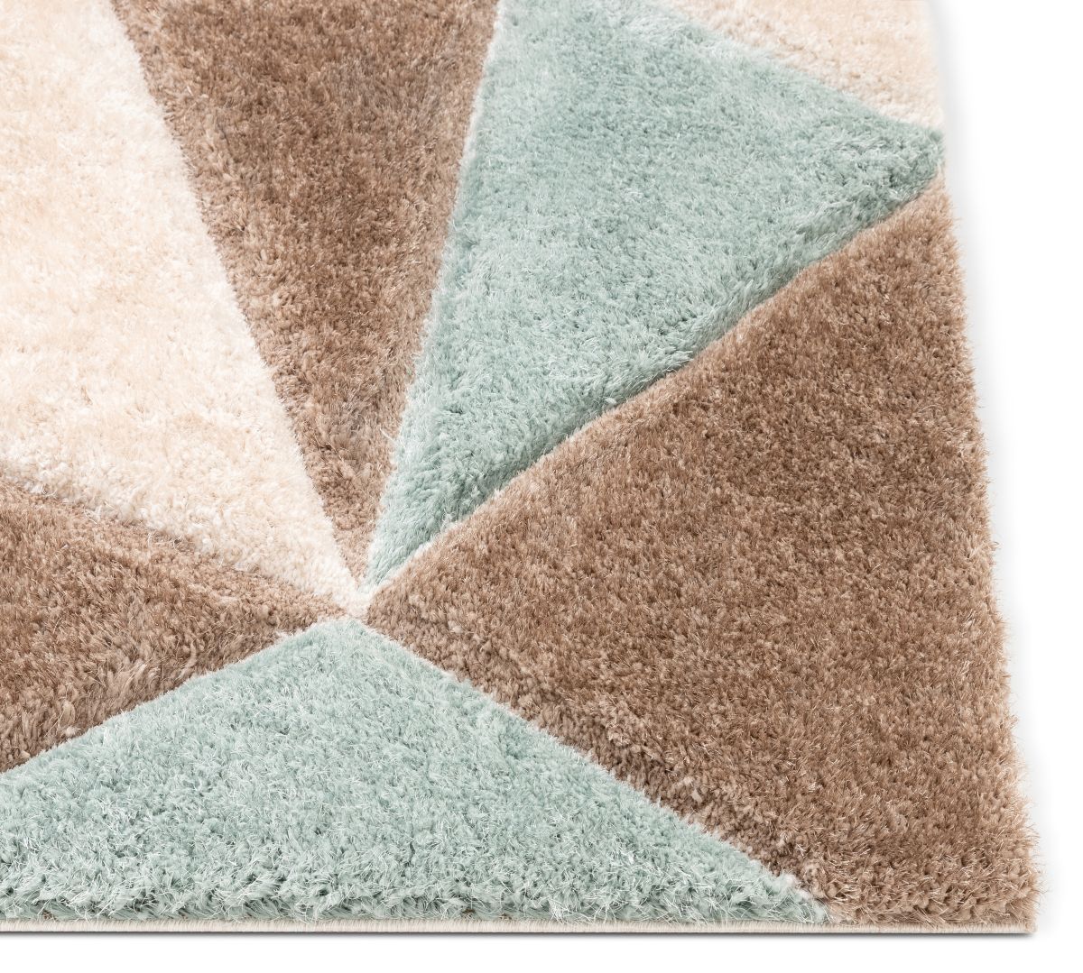 Venice Ivory Modern Geometric 3D Textured Shag Rug By Chill Rugs SF-42-