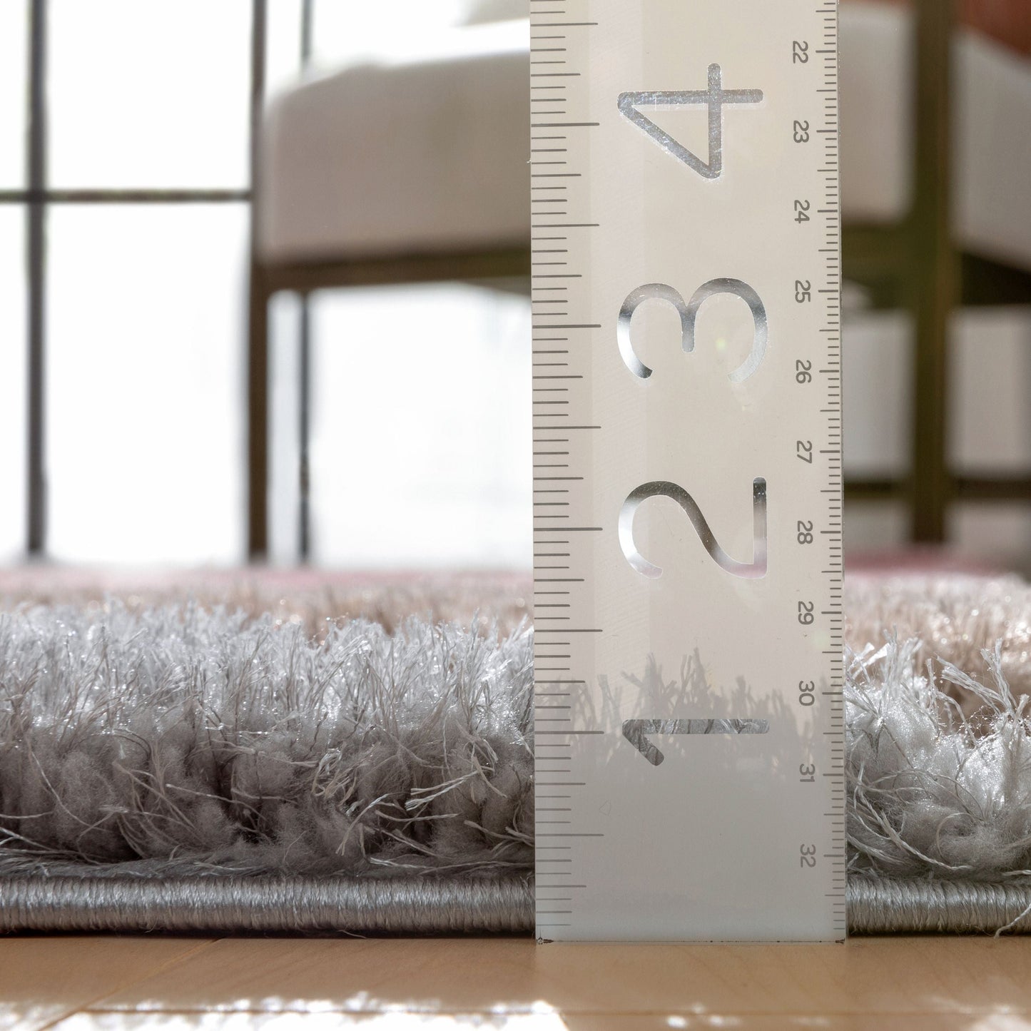 Venice Modern Geometric Triangle Pattern Shag Grey Blush 3D Textured Thick & Soft Shag Rug SF-47