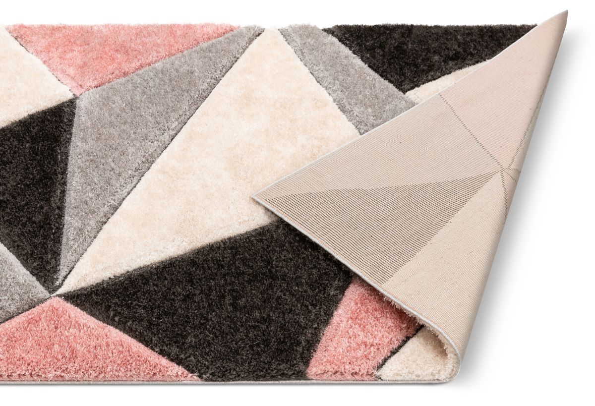 Venice Blush Modern Geometric 3D Textured Shag Rug SF-49