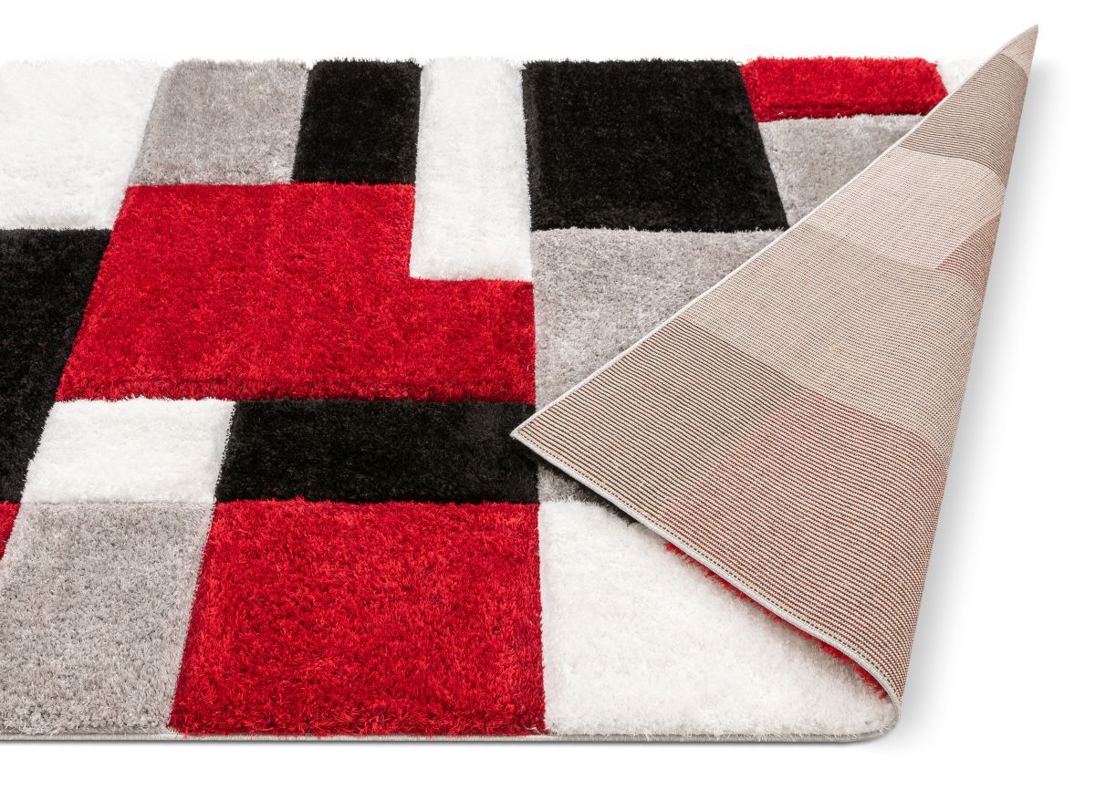 Escondido Red Modern Geometric 3D Textured Shag Rug SF-60