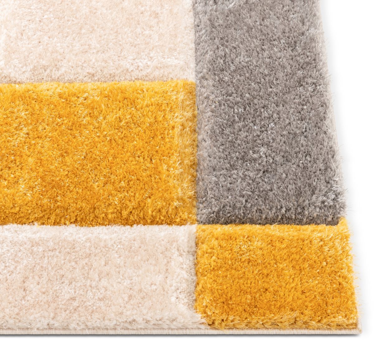 Escondido Yellow Modern Geometric 3D Textured Shag Rug SF-61
