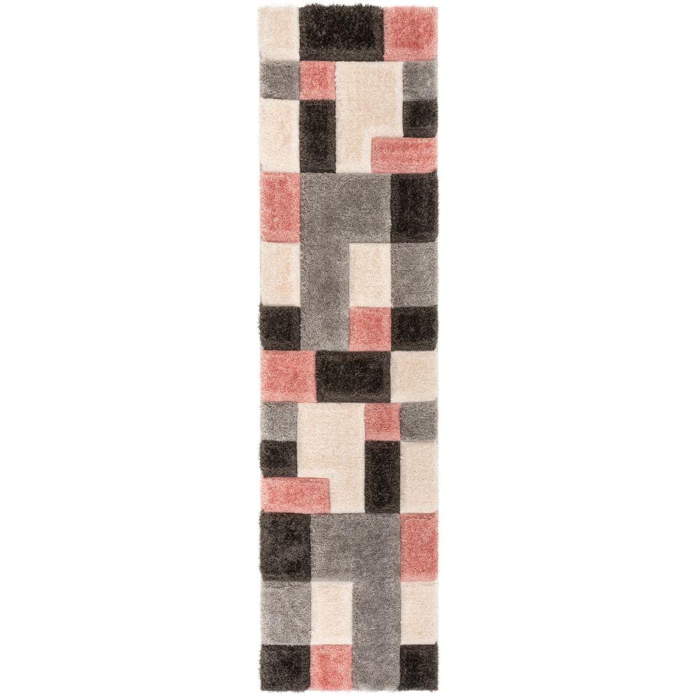 Escondido Blush Modern Geometric 3D Textured Shag Rug SF-69