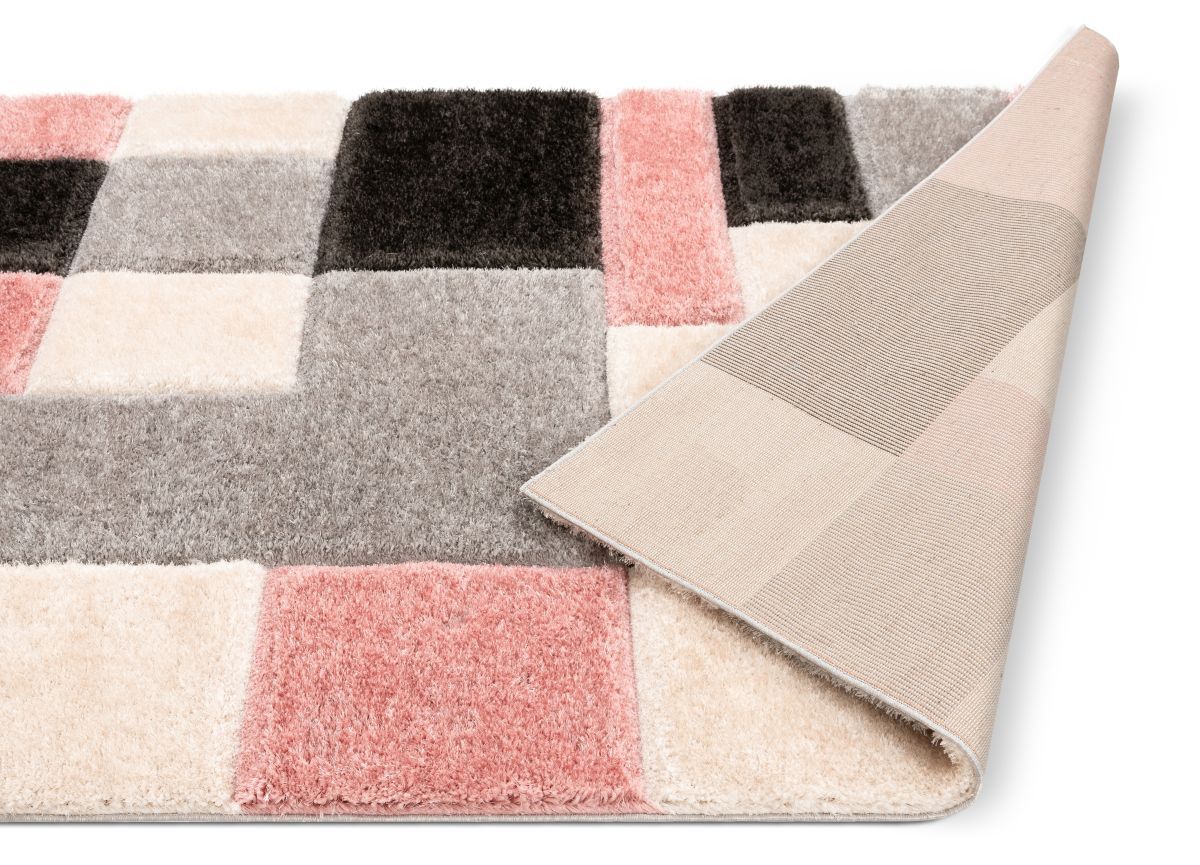 Escondido Blush Modern Geometric 3D Textured Shag Rug SF-69