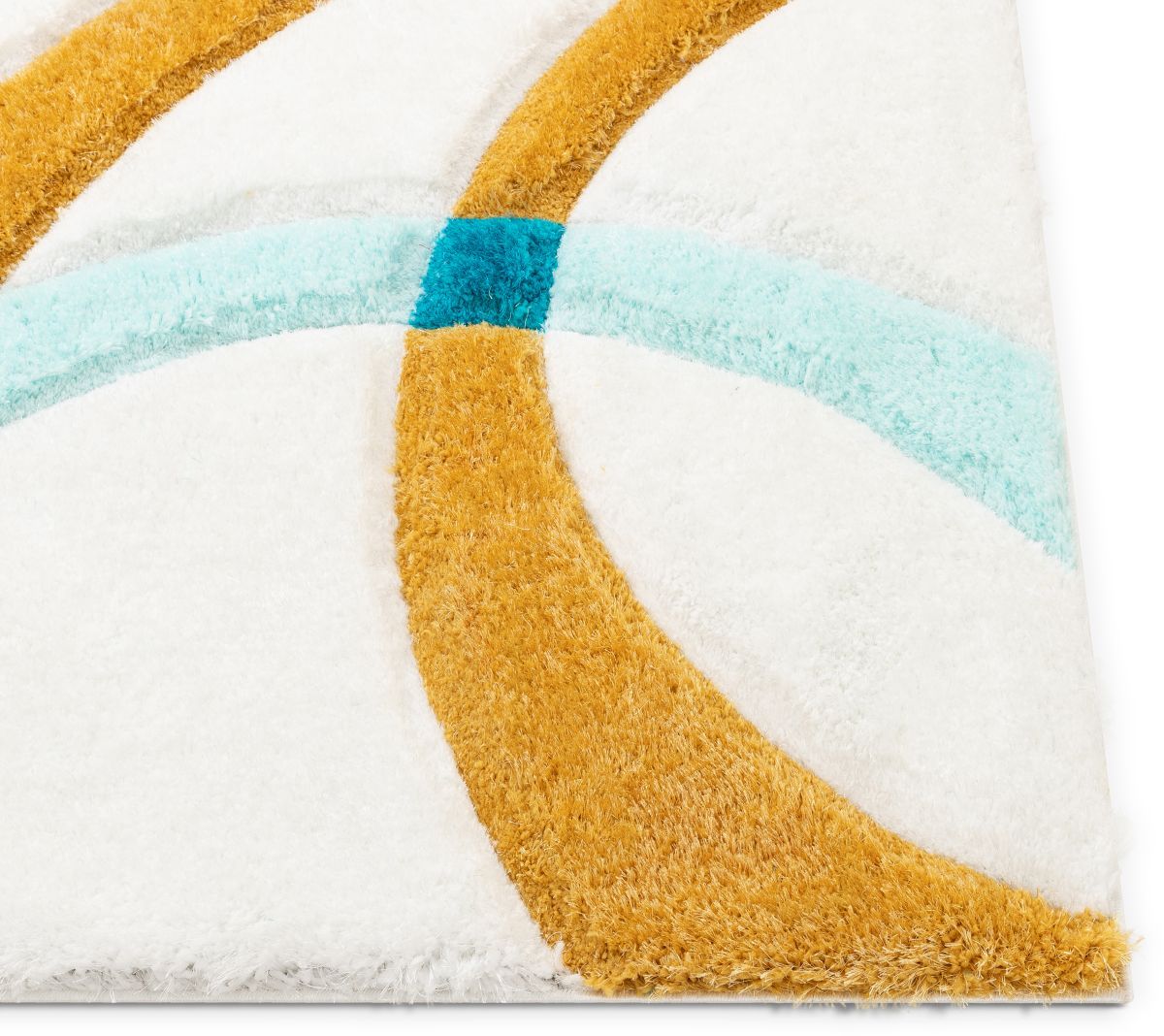 Bevel Blue Modern Geometric 3D Textured Shag Rug SF-84