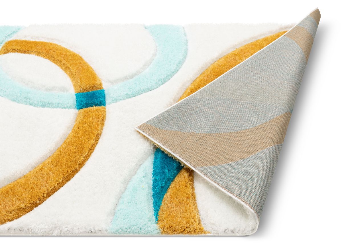 Bevel Blue Modern Geometric 3D Textured Shag Rug SF-84