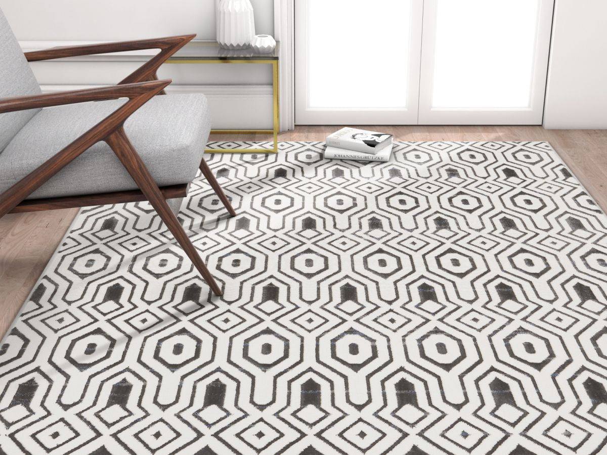 Graceful Grey Modern Rug SI-128