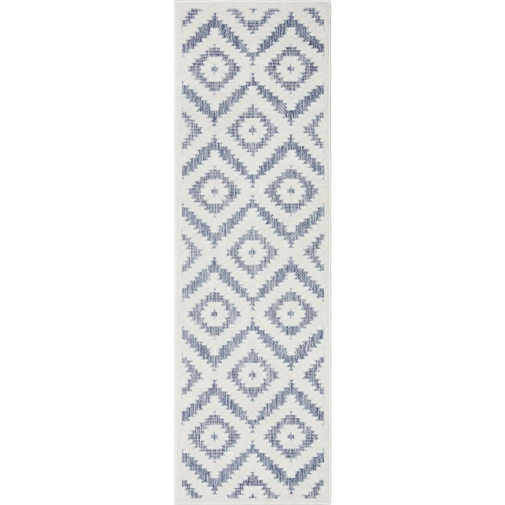 Keiko Tribal Moroccan Indoor/Outdoor Blue High-Low Rug SIL-24