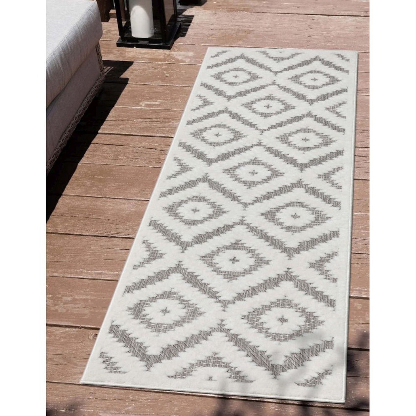 Keiko Tribal Moroccan Indoor/Outdoor Grey High-Low Rug SIL-27