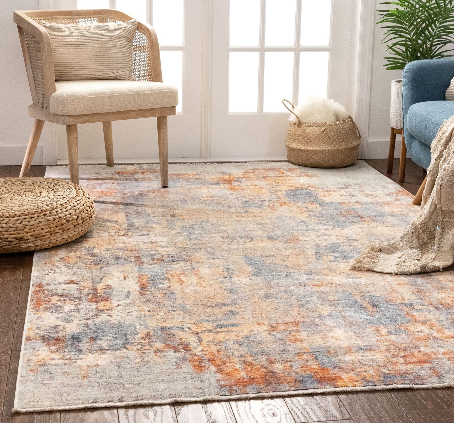 Trafalgar Global Vintage Abstract Distressed Multi Rug TIV-08