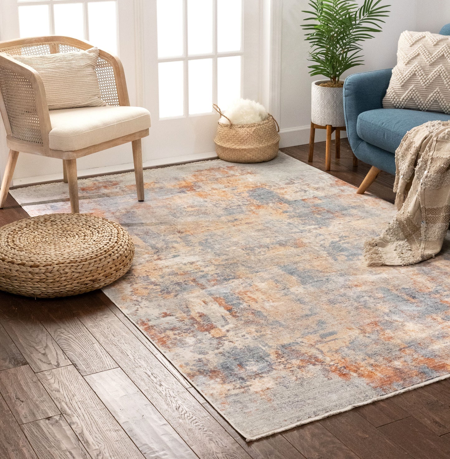 Trafalgar Global Vintage Abstract Distressed Multi Rug TIV-08