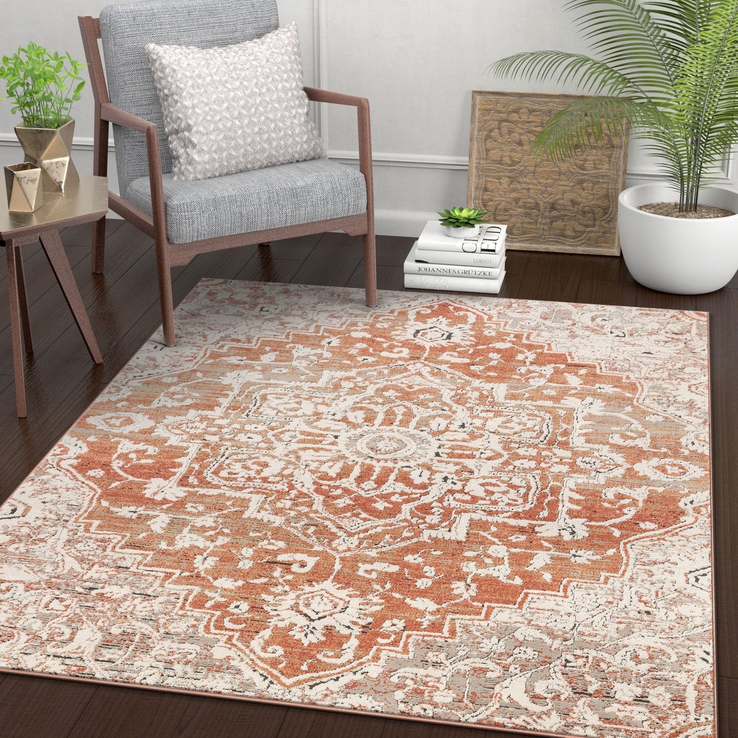 Caine Vintage Persian Oriental Brick Rug TK-00