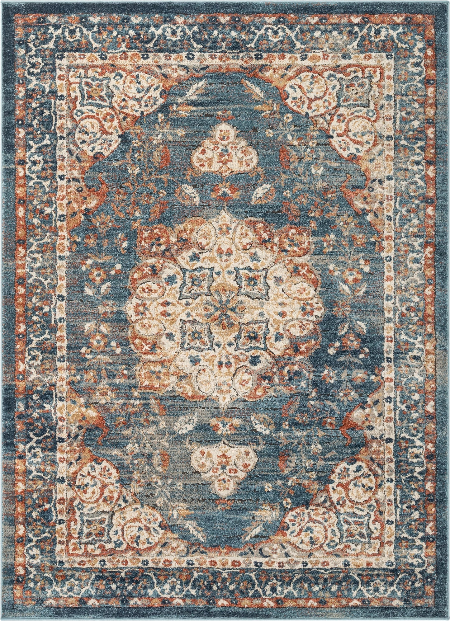 Mariya Vintage Medallion Persian Blue Rug TK-44