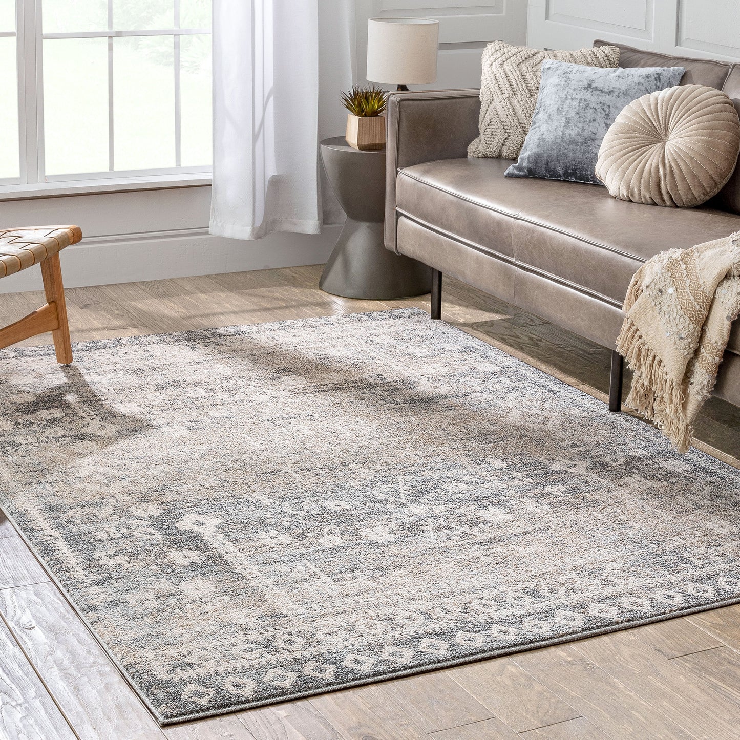 Terni Vintage Tribal Medallion Light Blue Rug TOP-16