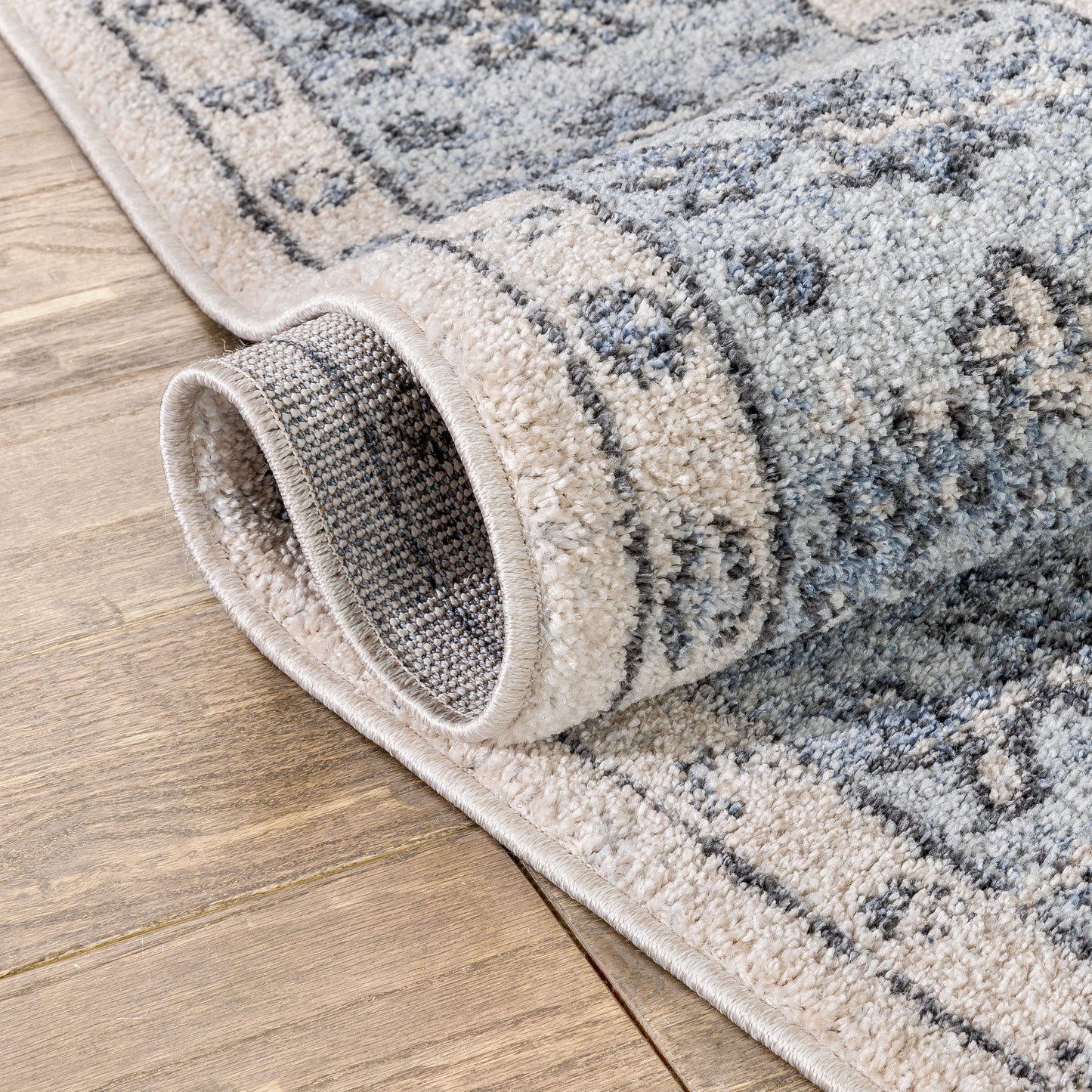 Savona Persian Floral Medallion Light Blue Rug TOP-26