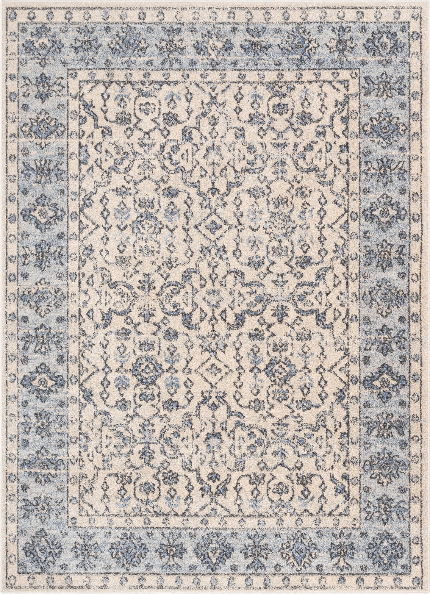 Savona Persian Floral Medallion Light Blue Rug TOP-26