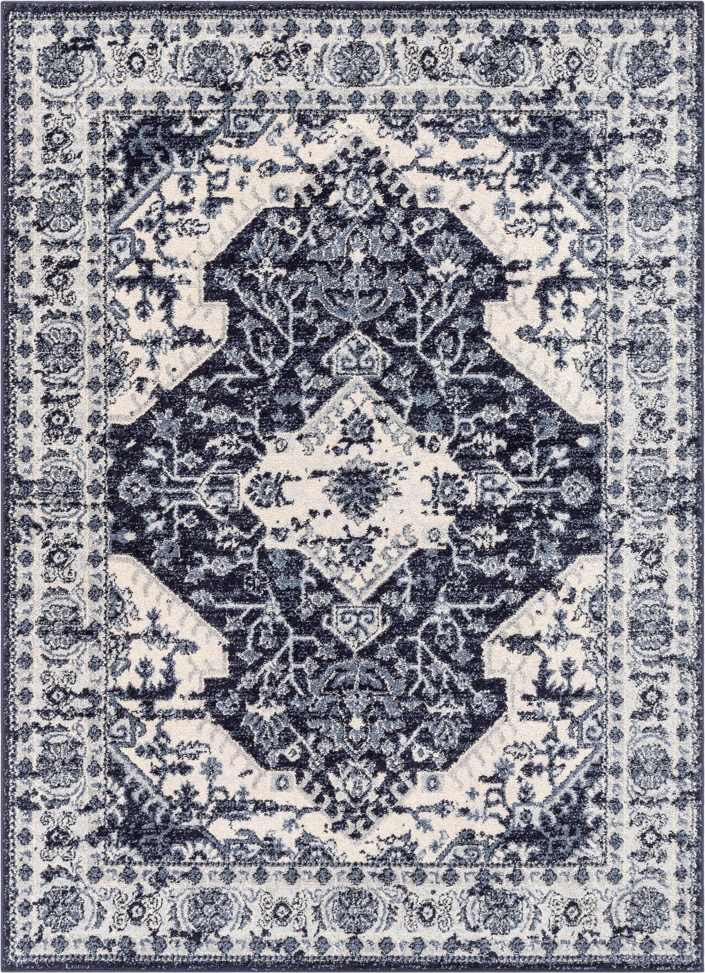 Monza Vintage Medallion Oriental Blue Rug TOP-34