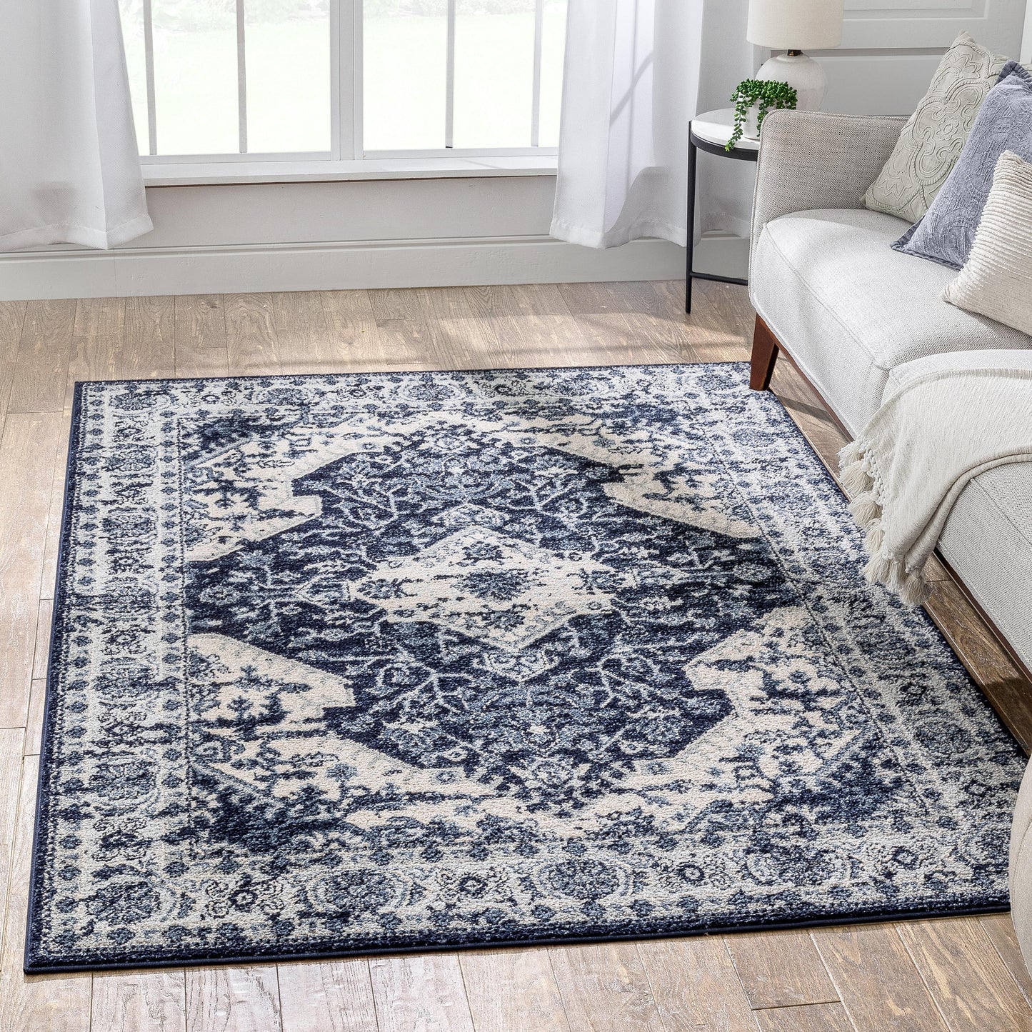 Monza Vintage Medallion Oriental Blue Rug TOP-34