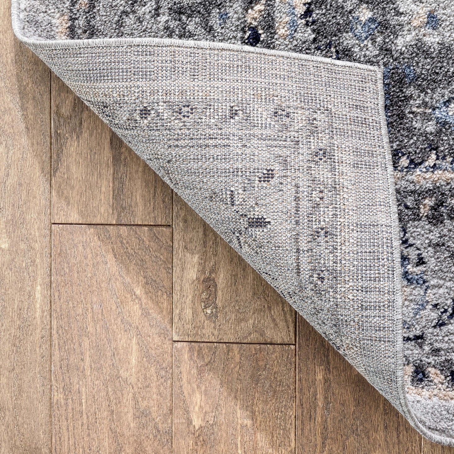 Novara Vintage Oriental Medallion Pattern Grey Blue Rug TOP-47