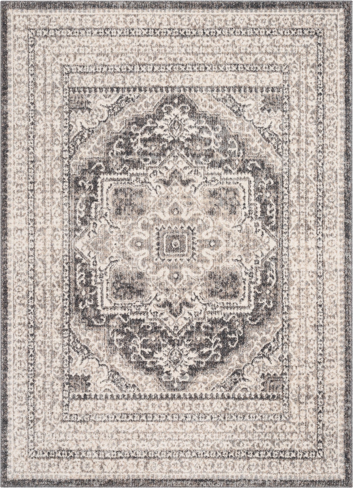 Pesaro Vintage Oriental Medallion Brown Rug TOP-58