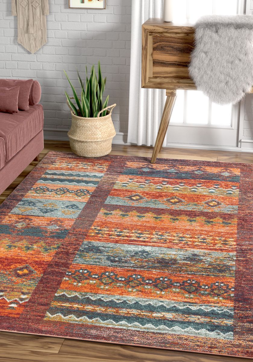Aragon Multi Mid-Century Tribal Scandinavian Rug TS-20