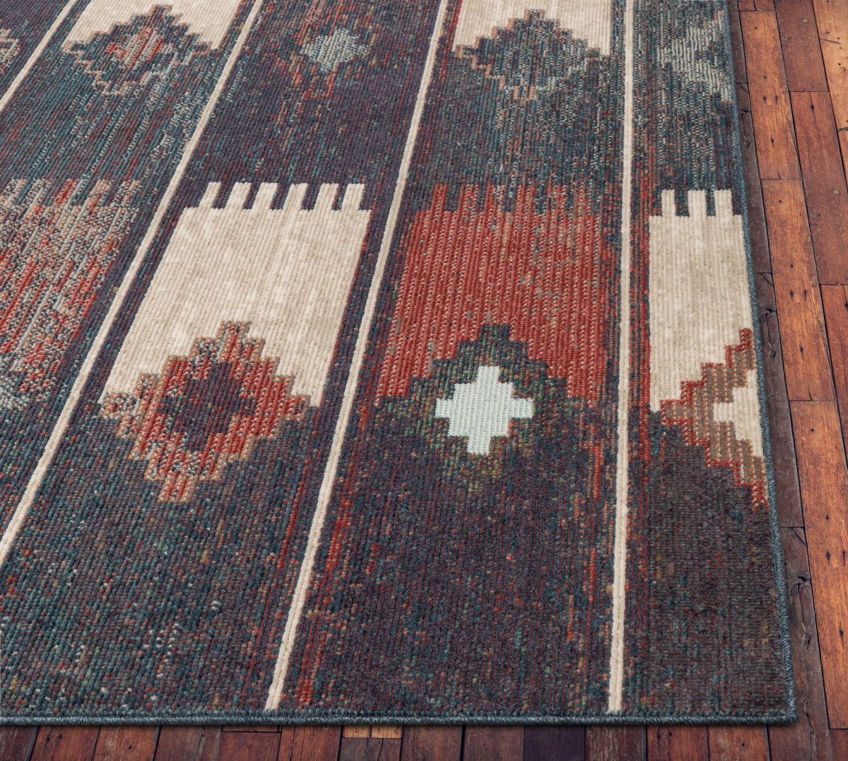 Socorro Blue Mid-Century Scandinavian Southwestern Rug TS-44