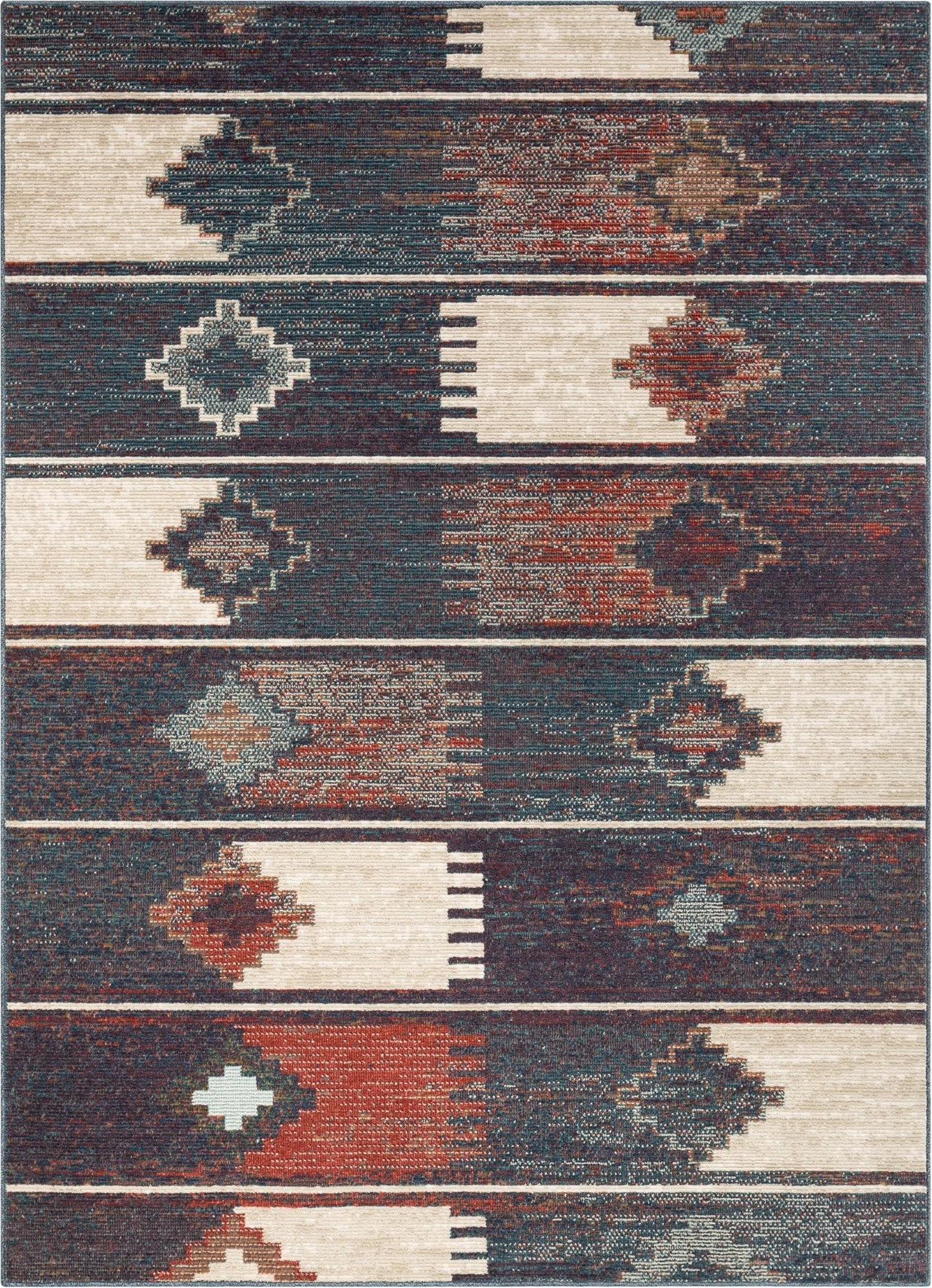 Socorro Blue Mid-Century Scandinavian Southwestern Rug TS-44