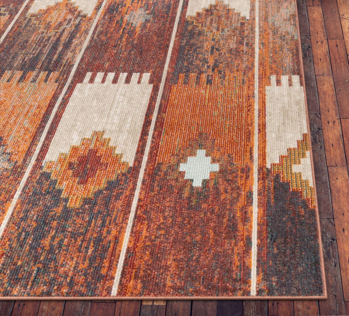Socorro Burnt Orange Mid-Century Scandinavian Southwestern Rug TS-49