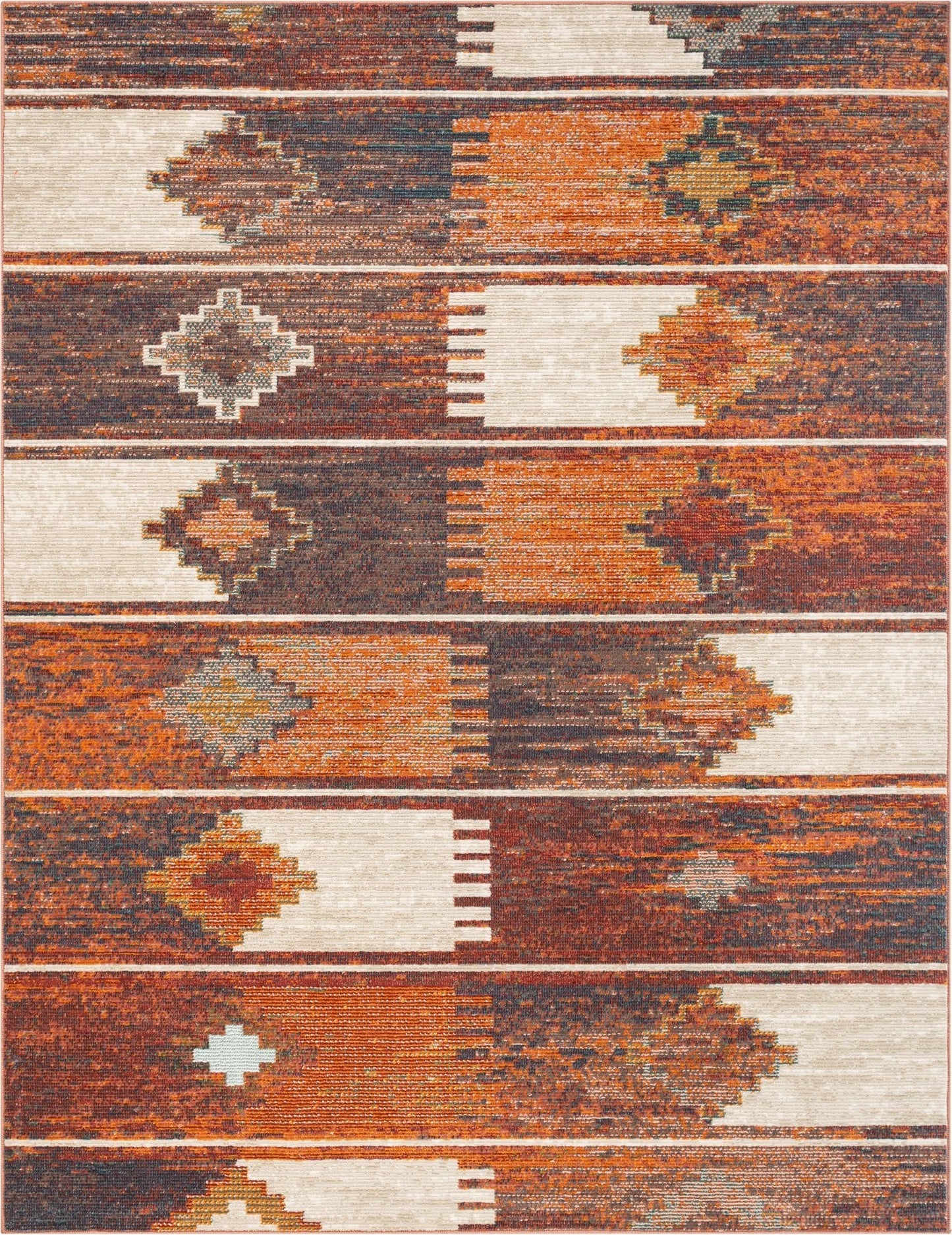 Socorro Burnt Orange Mid-Century Scandinavian Southwestern Rug TS-49