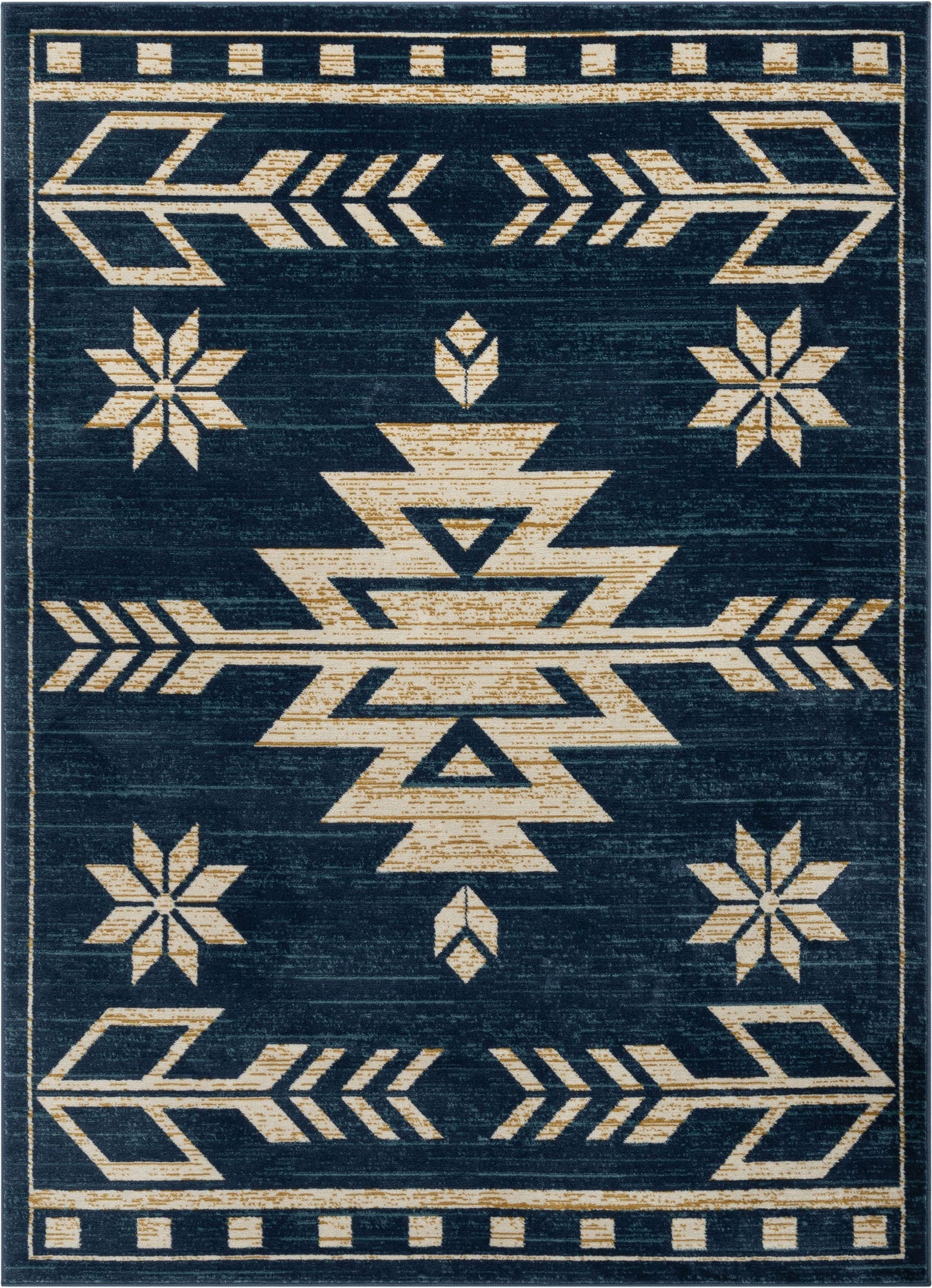 Canton Southwestern Tribal Bohemian Blue Rug TU-124