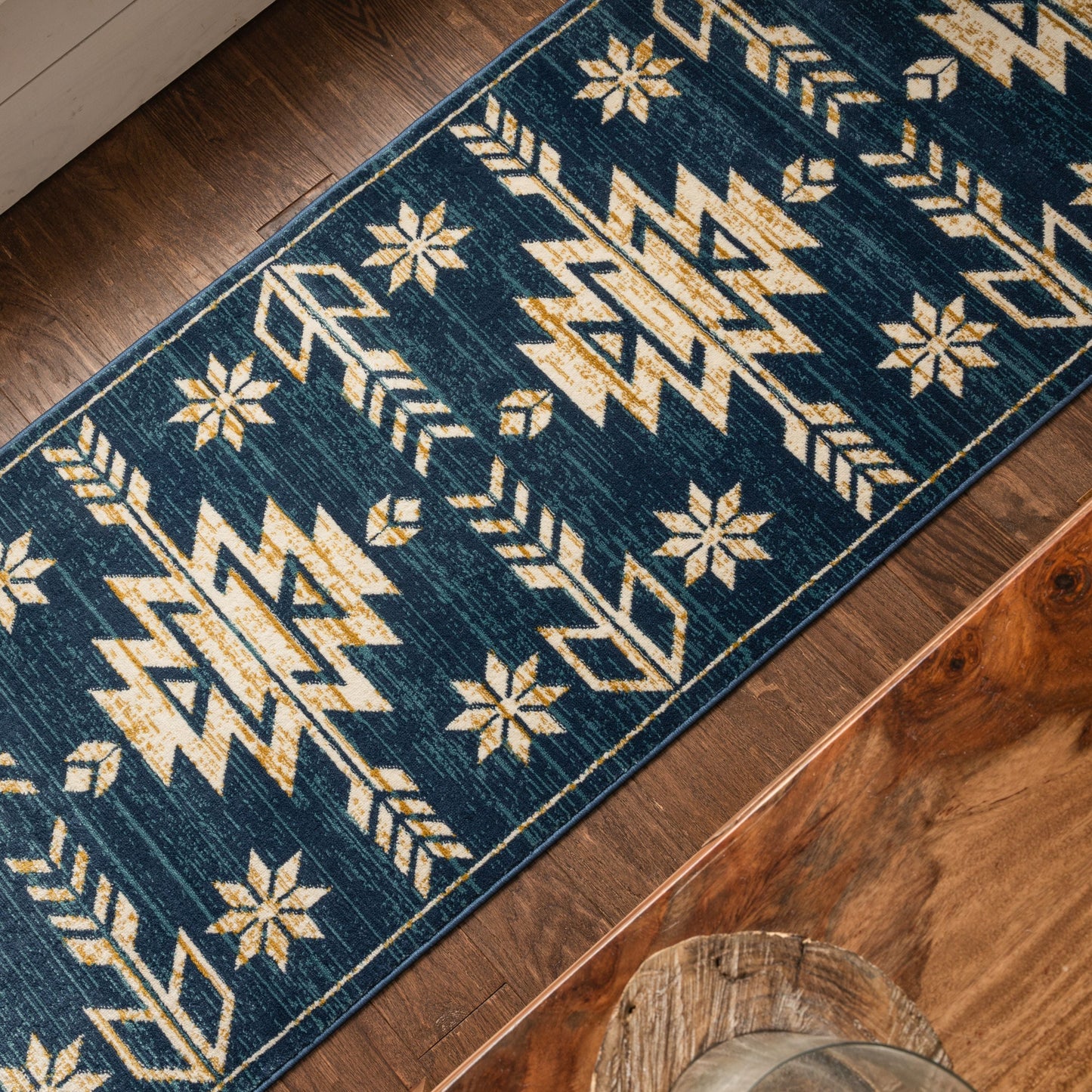 Canton Southwestern Tribal Bohemian Blue Rug TU-124
