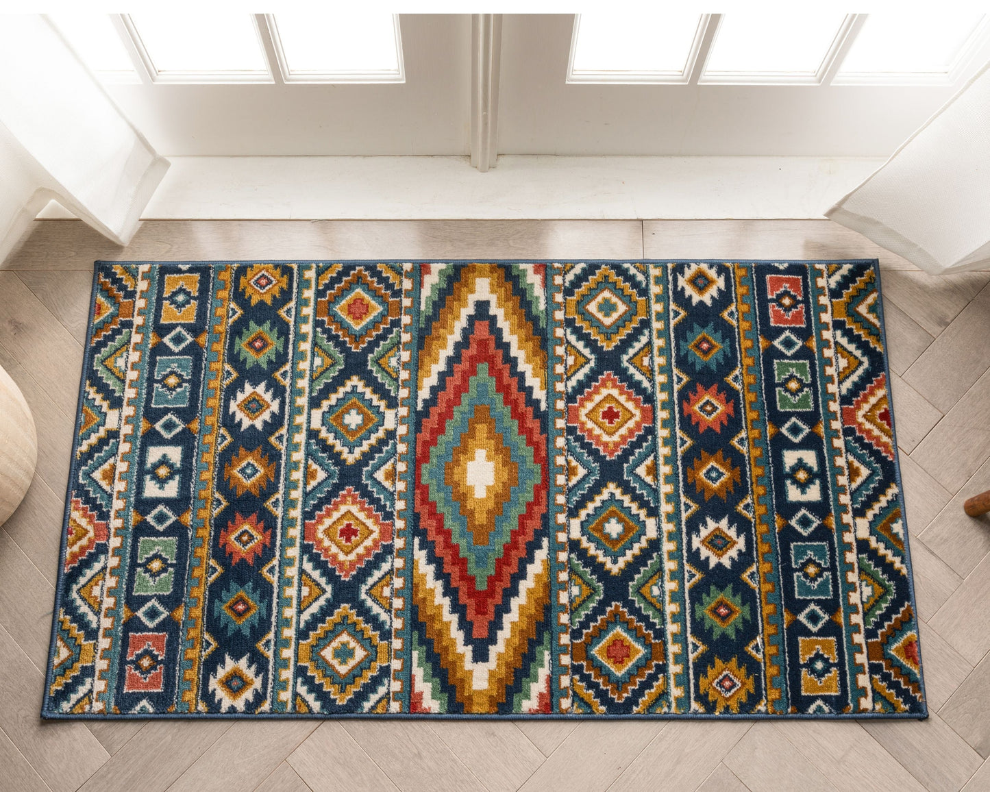 Dover Southwestern Tribal Bohemian Geometric Multi-color Rug TU-131