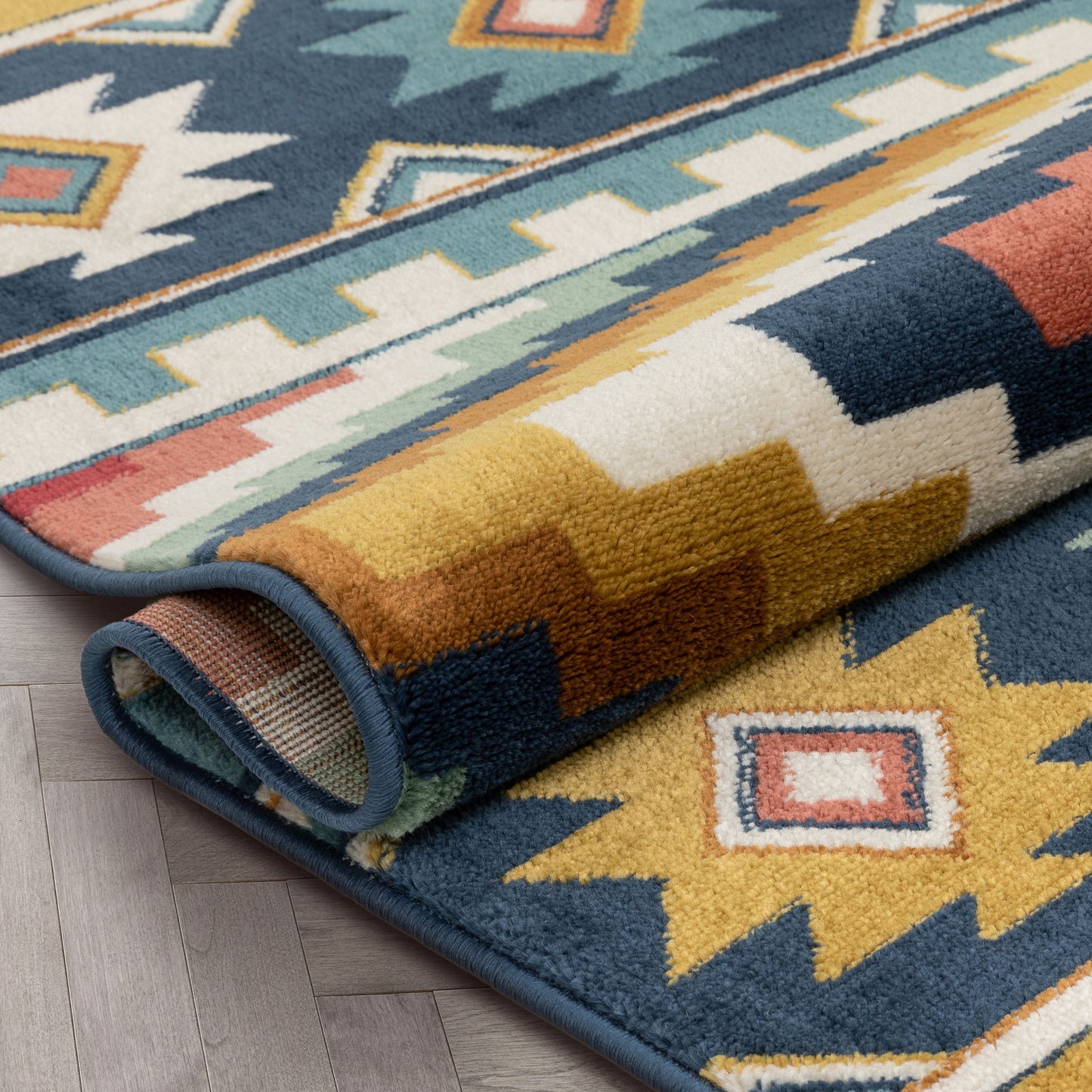 Dover Southwestern Tribal Bohemian Geometric Multi-color Rug TU-131