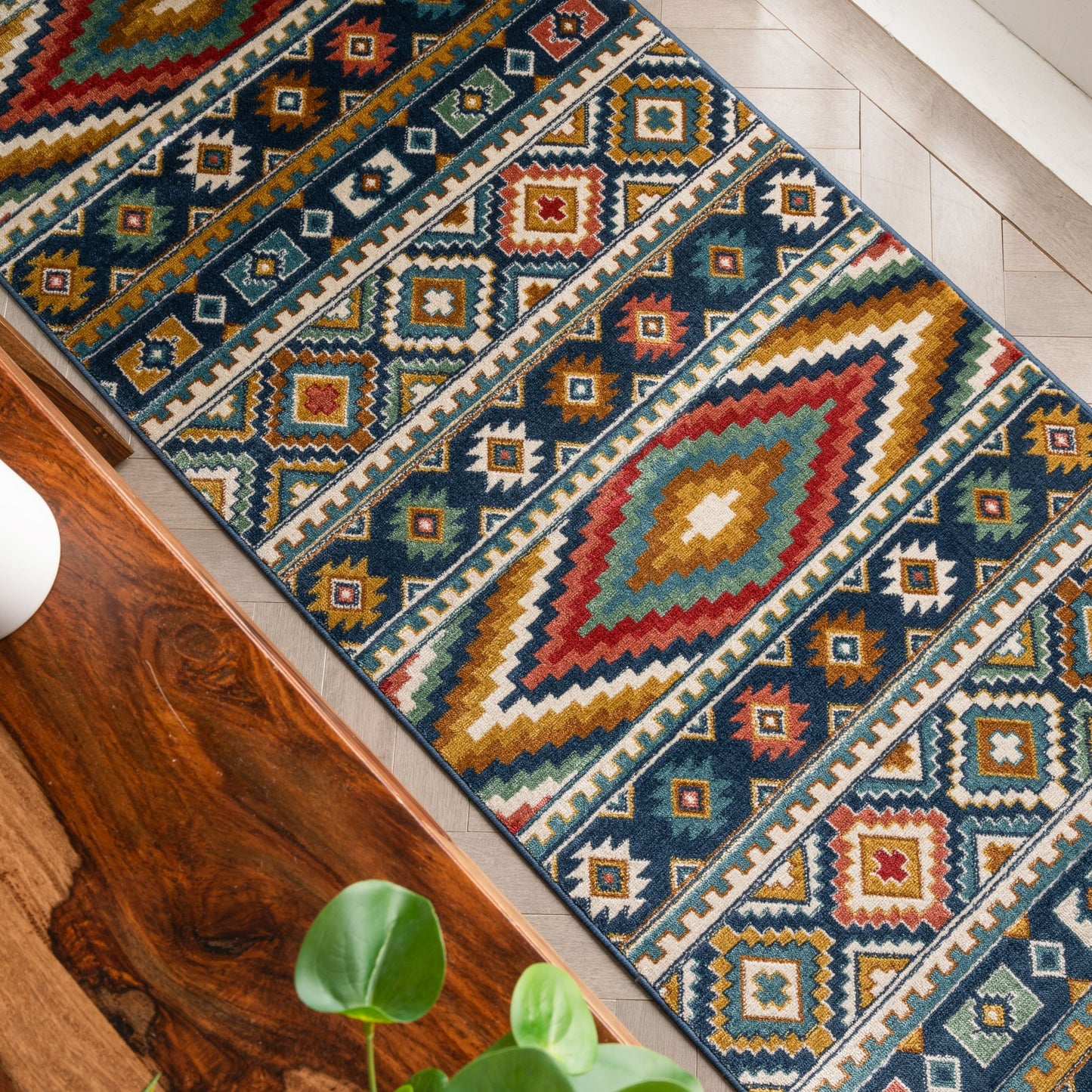 Dover Southwestern Tribal Bohemian Geometric Multi-color Rug TU-131
